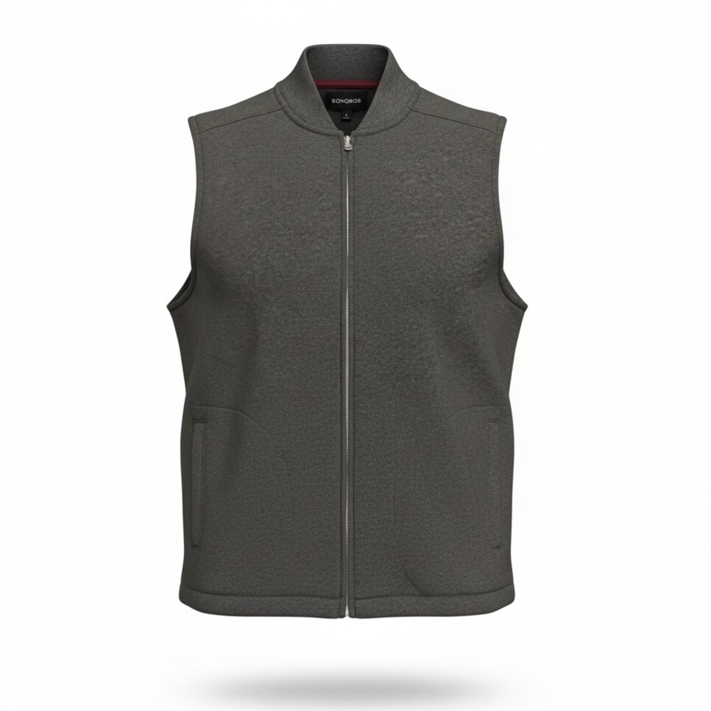 Bonobos Vest Jacket Canvas Gray Fleece Size Medium